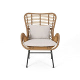 Acuna Outdoor 3 Piece Wicker Chat Set with Cushions by Christopher Knight Home