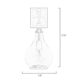 Ada 18 Inch Modern Wall Sconce, Real Blown Glass, 40W Bulb, Black Finish
