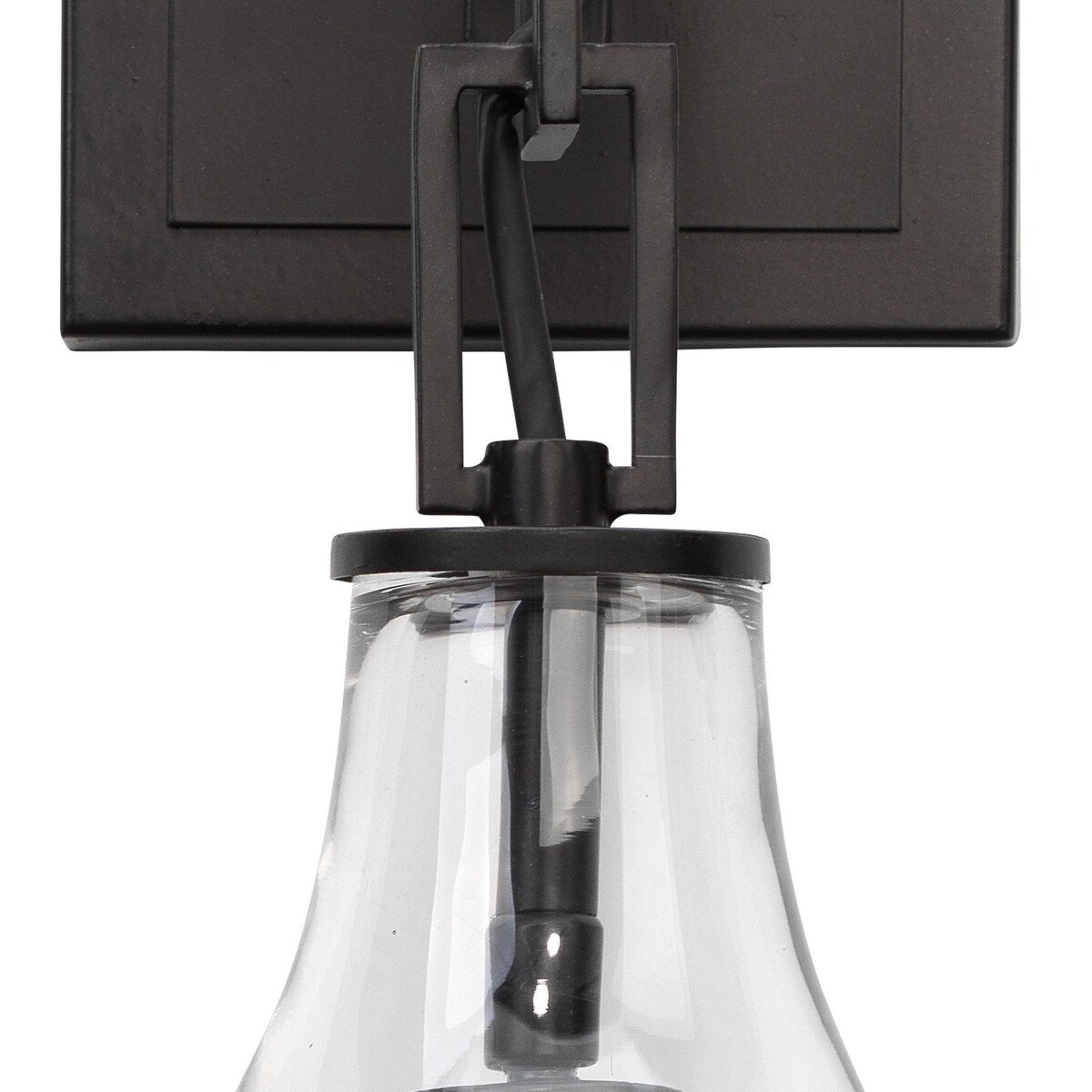 Ada 18 Inch Modern Wall Sconce, Real Blown Glass, 40W Bulb, Black Finish