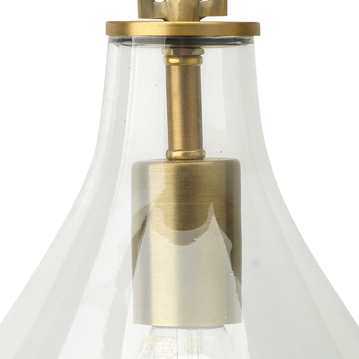 Ada 18 Inch Modern Wall Sconce, Real Blown Glass, 40W Bulb, Brass Finish