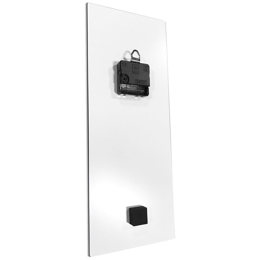Adam Schwoeppe 'Blueout White Clock' 6in x 16in Contemporary Clock on Aluminum Polymetal