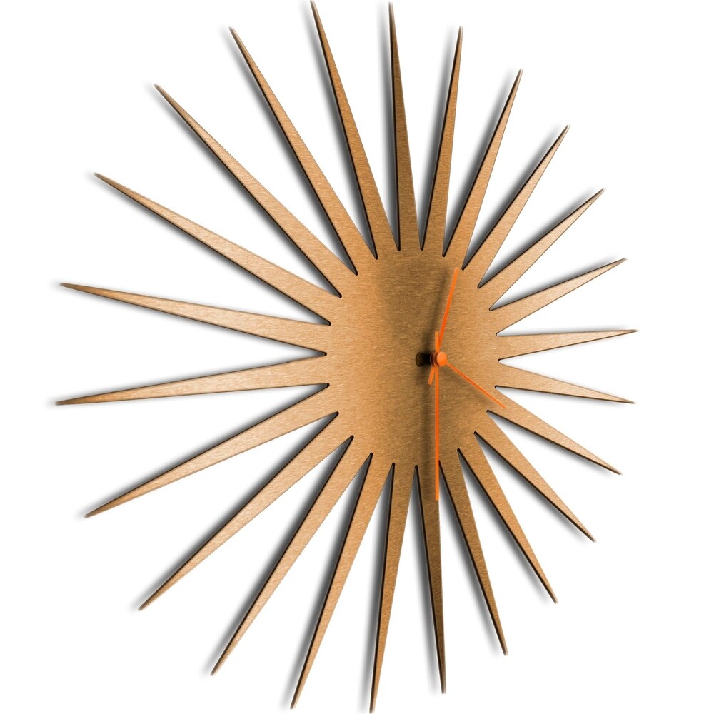 Adam Schwoeppe 'MCM Starburst Clock Bronze' Midcentury Modern Style Wall Clock - N/A