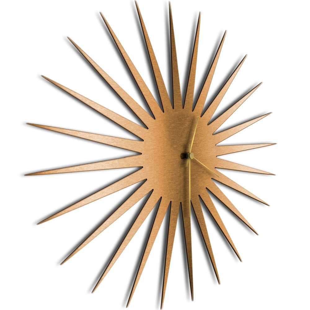 Adam Schwoeppe 'MCM Starburst Clock Bronze' Midcentury Modern Style Wall Clock - N/A