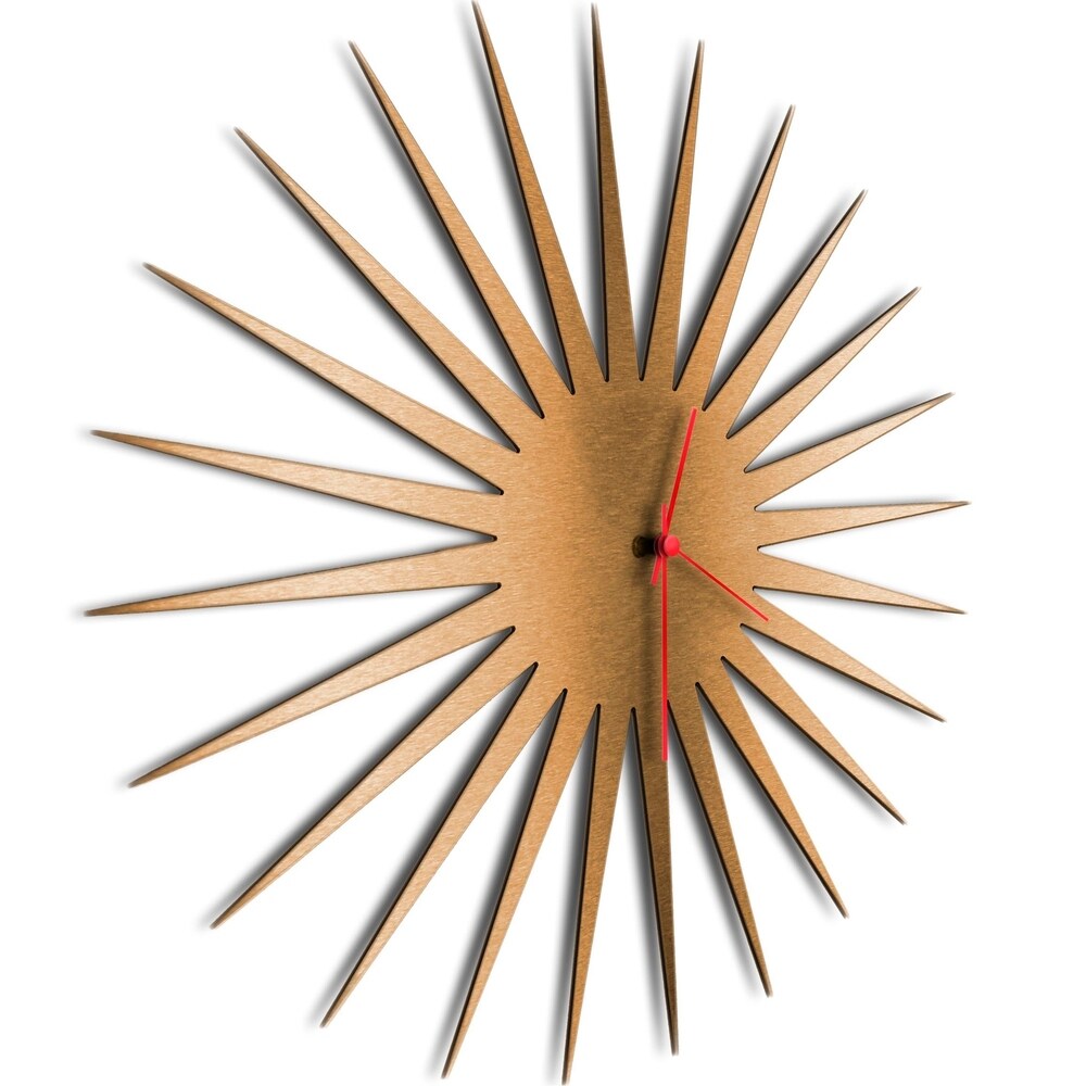 Adam Schwoeppe 'MCM Starburst Clock Bronze' Midcentury Modern Style Wall Clock - N/A