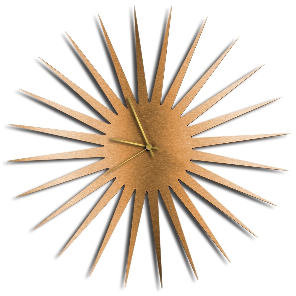 Adam Schwoeppe 'MCM Starburst Clock Bronze' Midcentury Modern Style Wall Clock - N/A