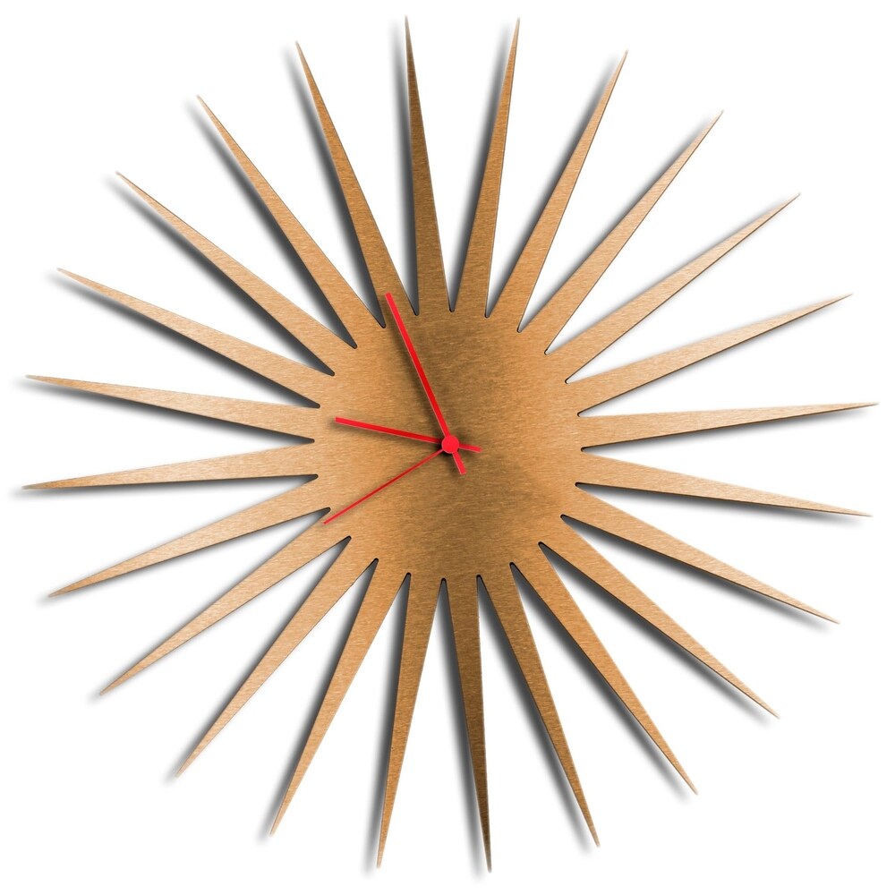 Adam Schwoeppe 'MCM Starburst Clock Bronze' Midcentury Modern Style Wall Clock - N/A