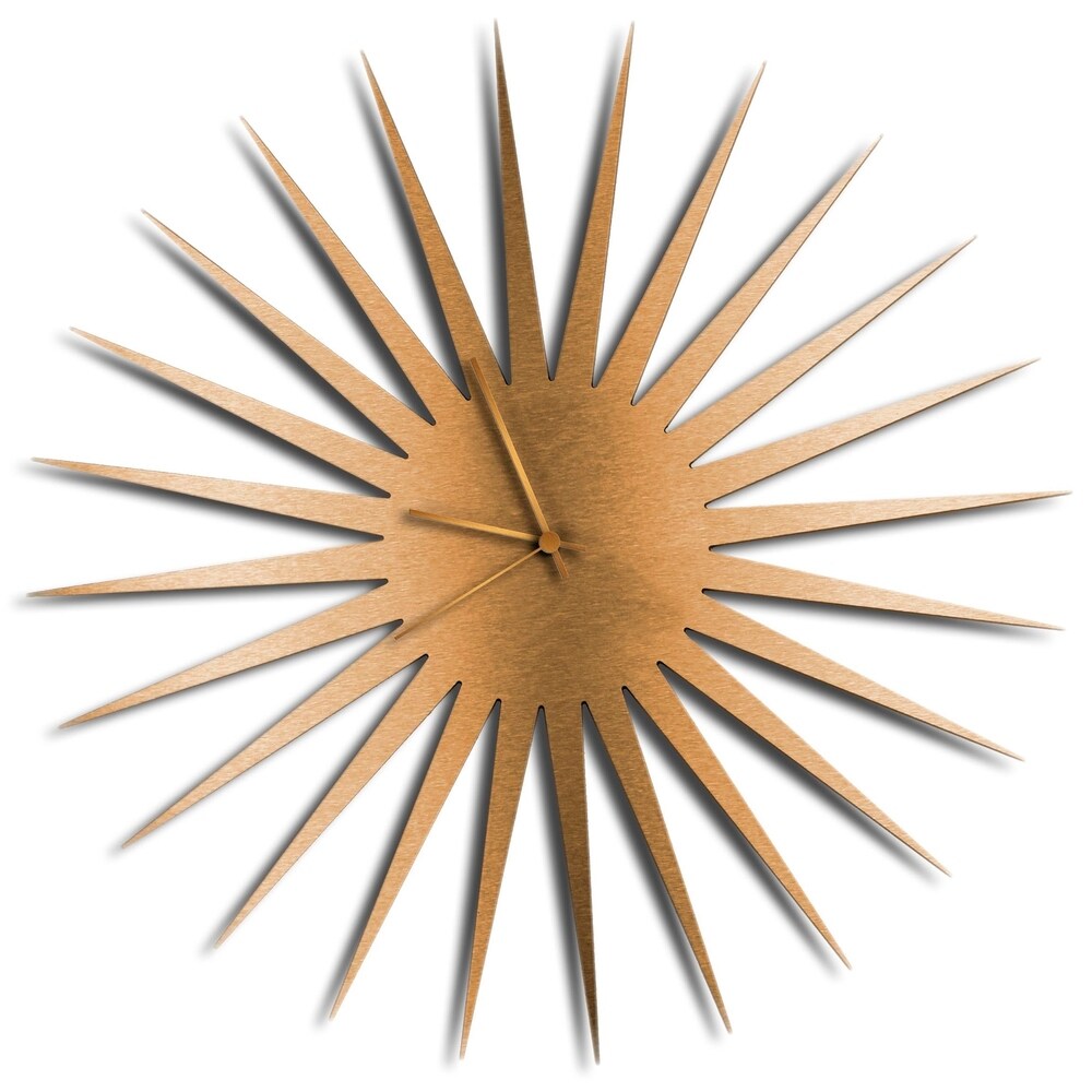 Adam Schwoeppe 'MCM Starburst Clock Bronze' Midcentury Modern Style Wall Clock - N/A