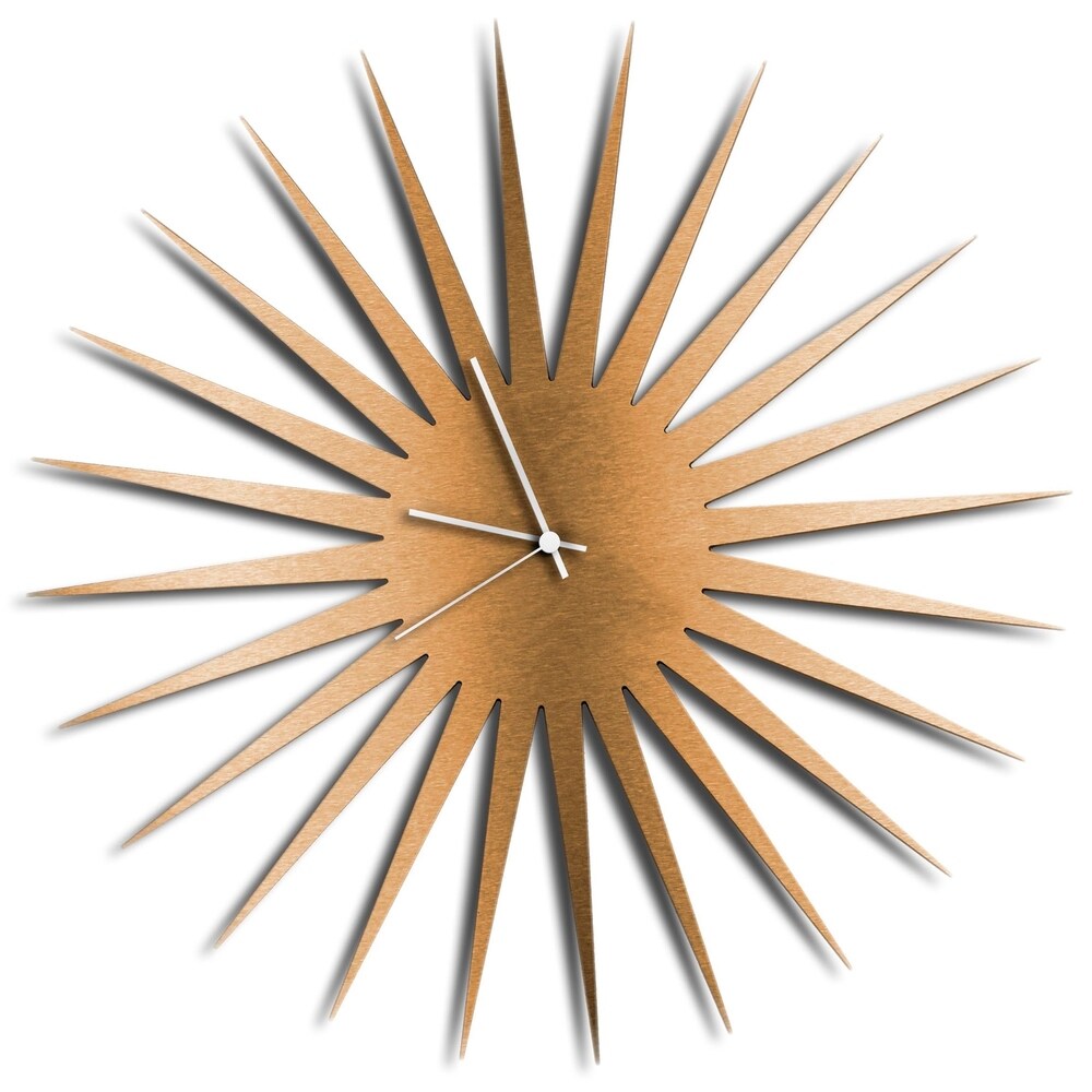 Adam Schwoeppe 'MCM Starburst Clock Bronze' Midcentury Modern Style Wall Clock - N/A