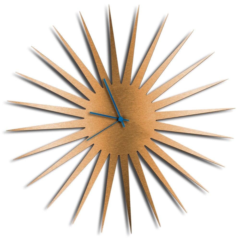 Adam Schwoeppe 'MCM Starburst Clock Bronze' Midcentury Modern Style Wall Clock - N/A