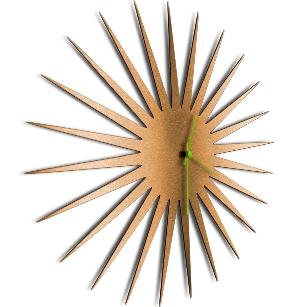 Adam Schwoeppe 'MCM Starburst Clock Bronze' Midcentury Modern Style Wall Clock - N/A