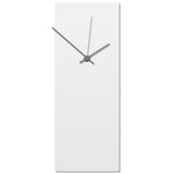 Adam Schwoeppe 'Whiteout Grey Clock' 6in x 16in Contemporary Clock on Aluminum Polymetal