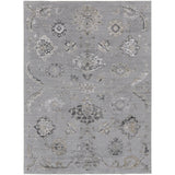 Adana Transitional Metallic Rug, Silver Gray/Ivory, Area Rug
