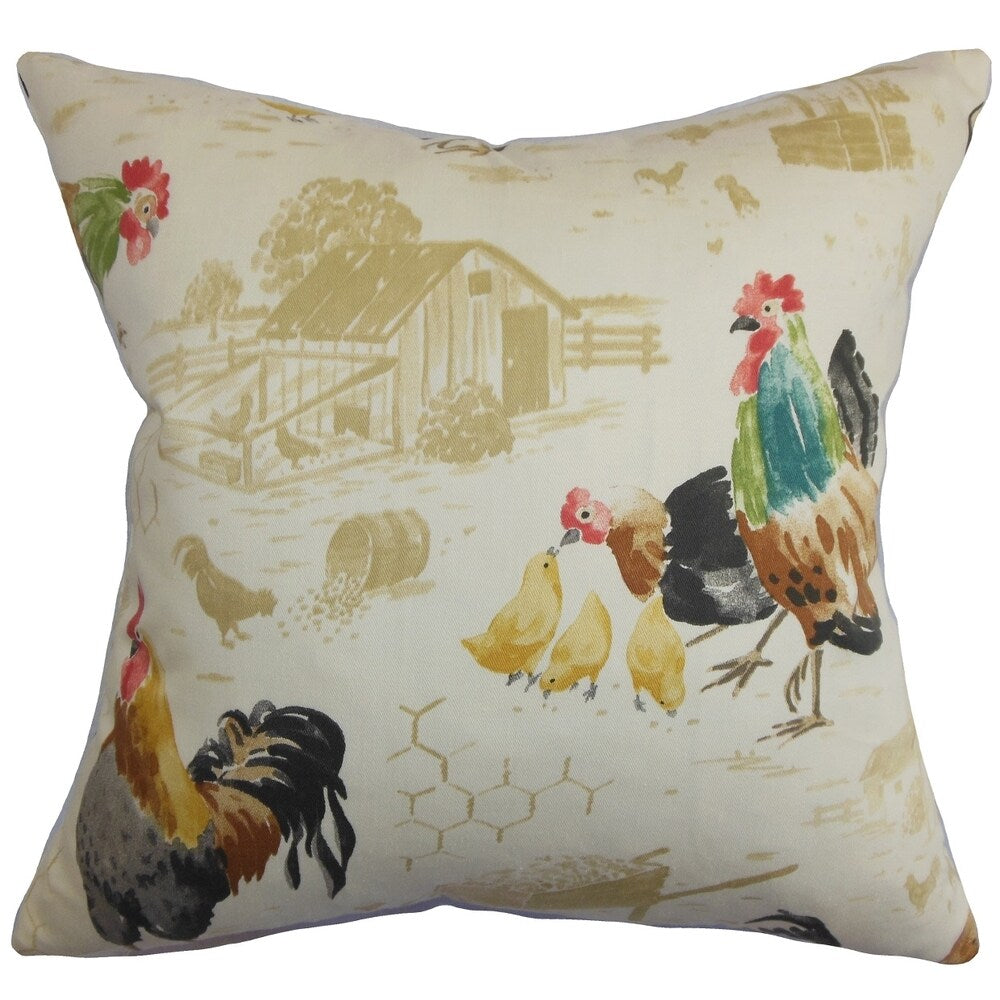 Adara Animal Print Natural Down Filled Throw Pillow
