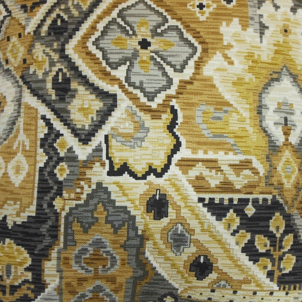 Adarna Floral Gold Onyx Feather and Down Filled Throw Pillow