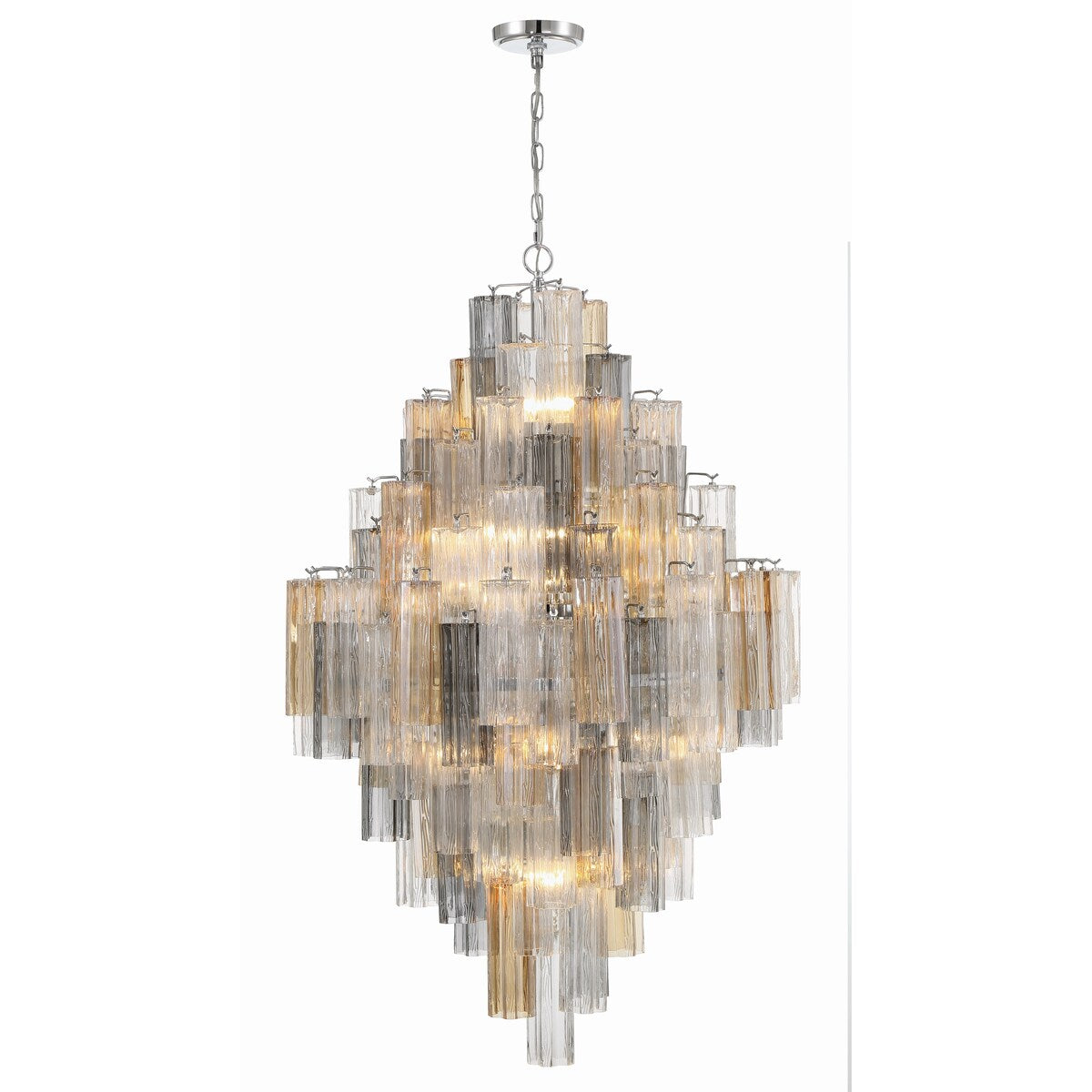 Addis 20 Light Polished Chrome Chandelier - 30.5"W x 49.5"H x 30.5"D