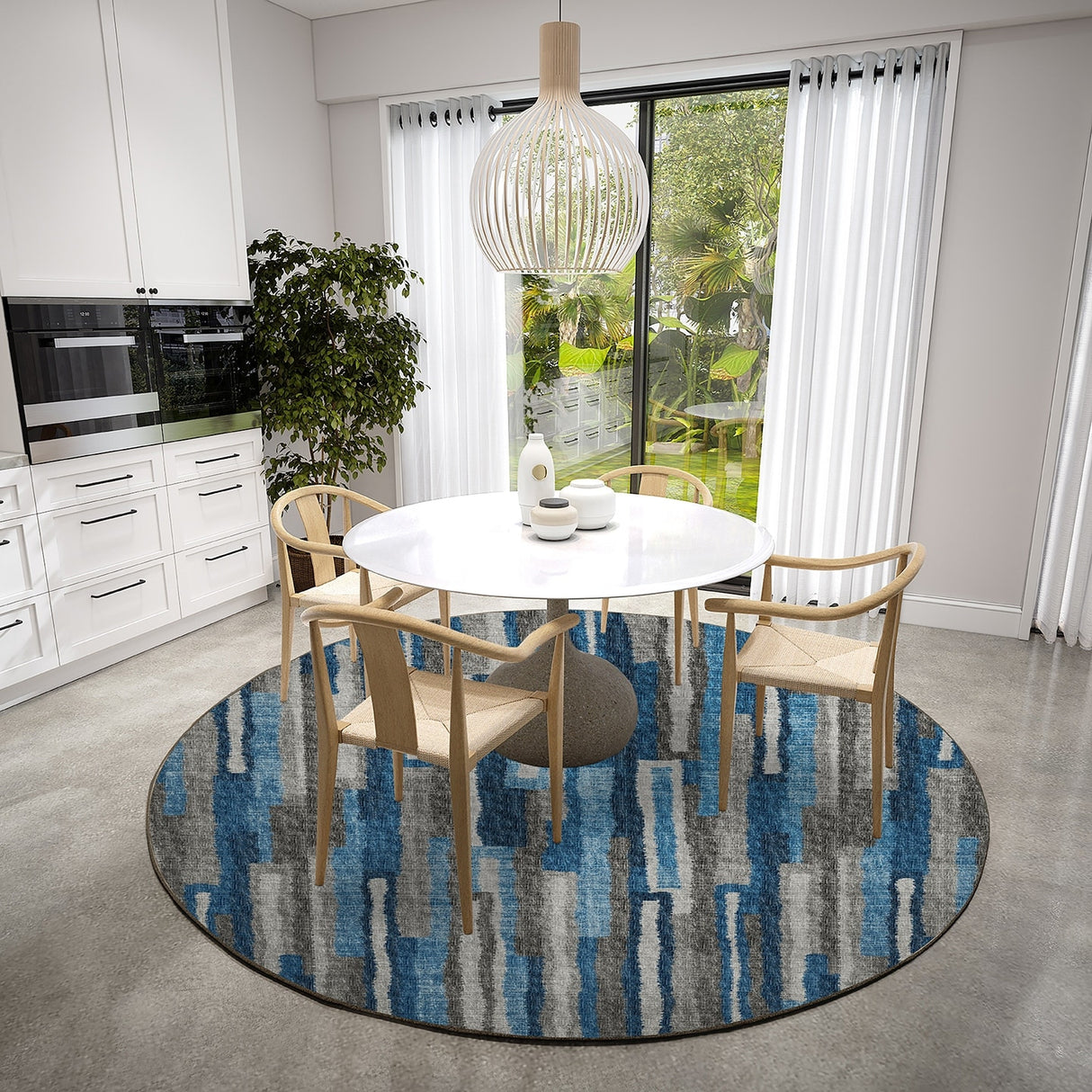 Indoor/ Outdoor Addison Bravado Abstract Striped Washable Area Rug