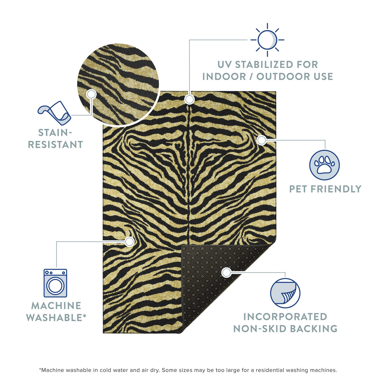 Indoor/ Outdoor Addison Safari Gazelle Animal Print Washable Area Rug