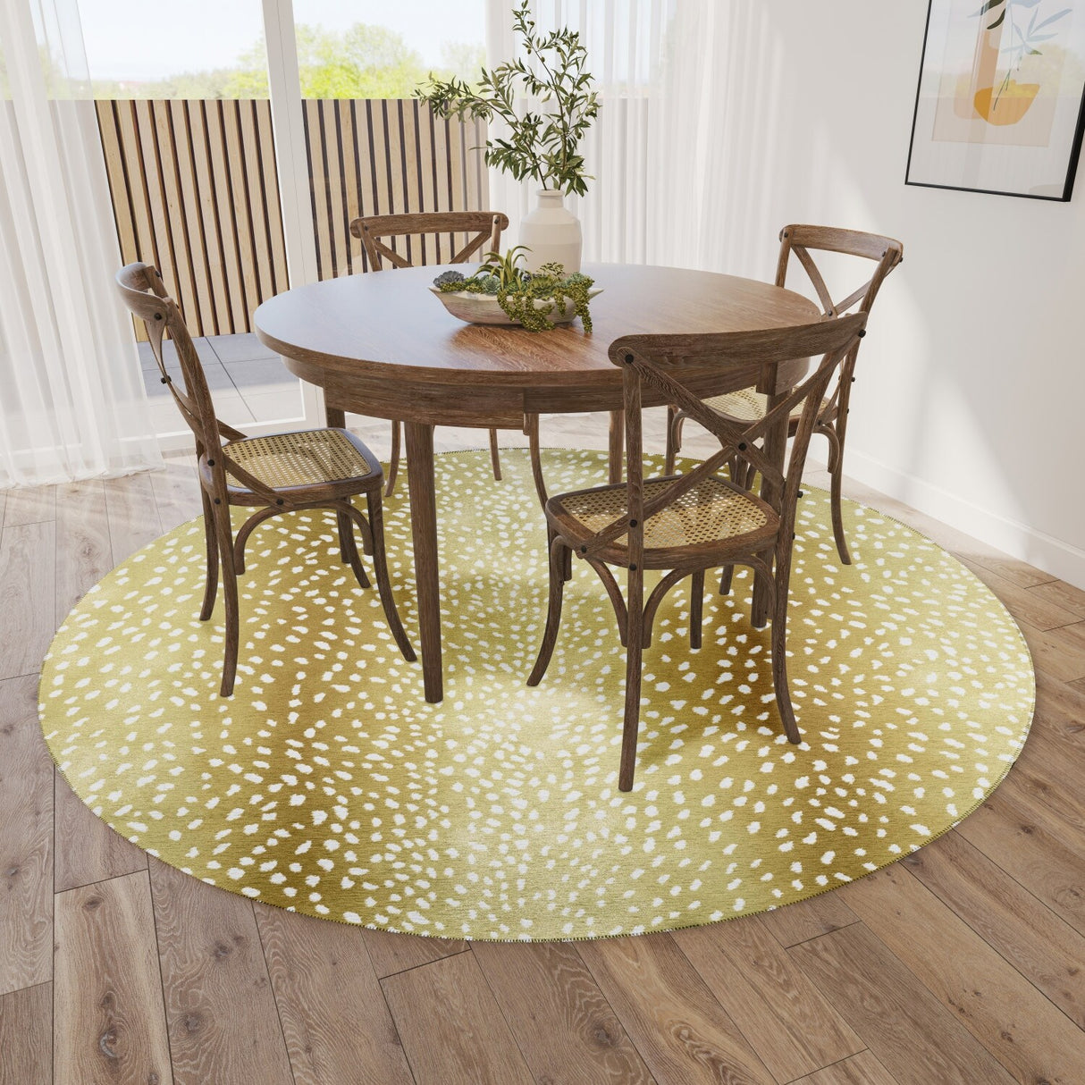 Indoor/ Outdoor Addison Safari Gazelle Animal Print Washable Area Rug