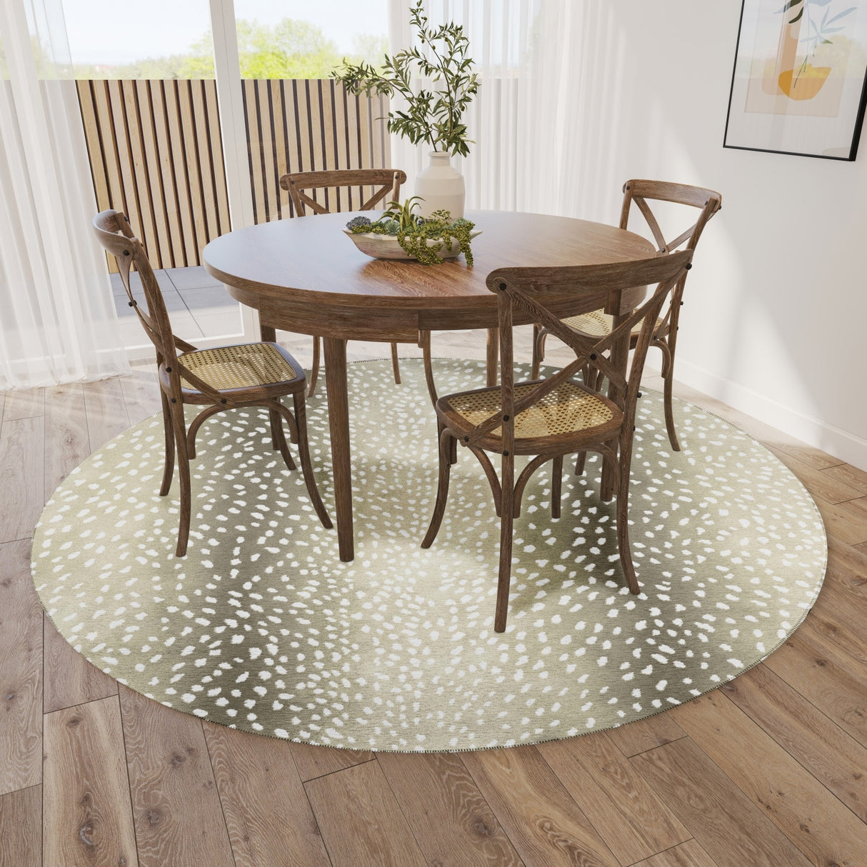Indoor/ Outdoor Addison Safari Gazelle Animal Print Washable Area Rug
