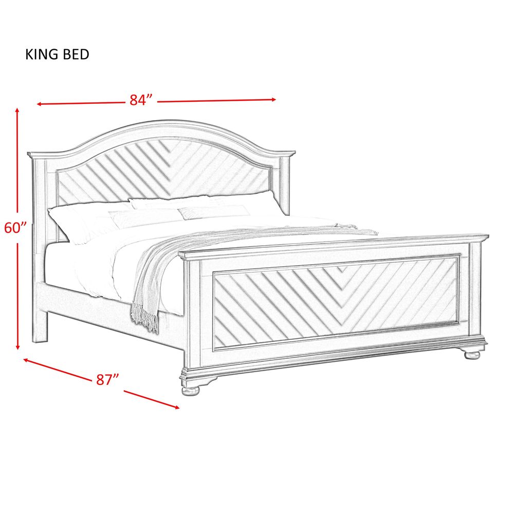 Picket House Furnishings Addison White King Panel 6PC Bedroom Set