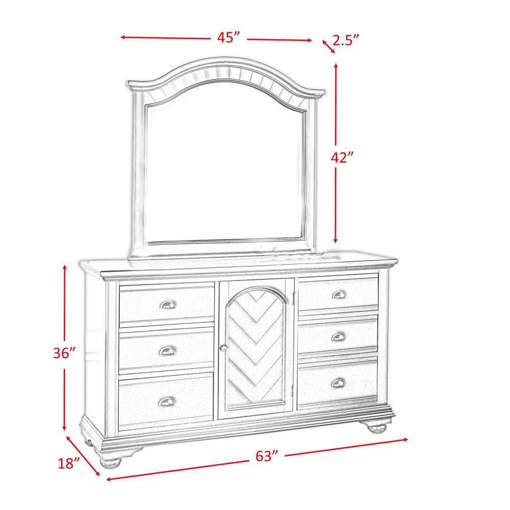 Picket House Furnishings Addison White King Panel 6PC Bedroom Set