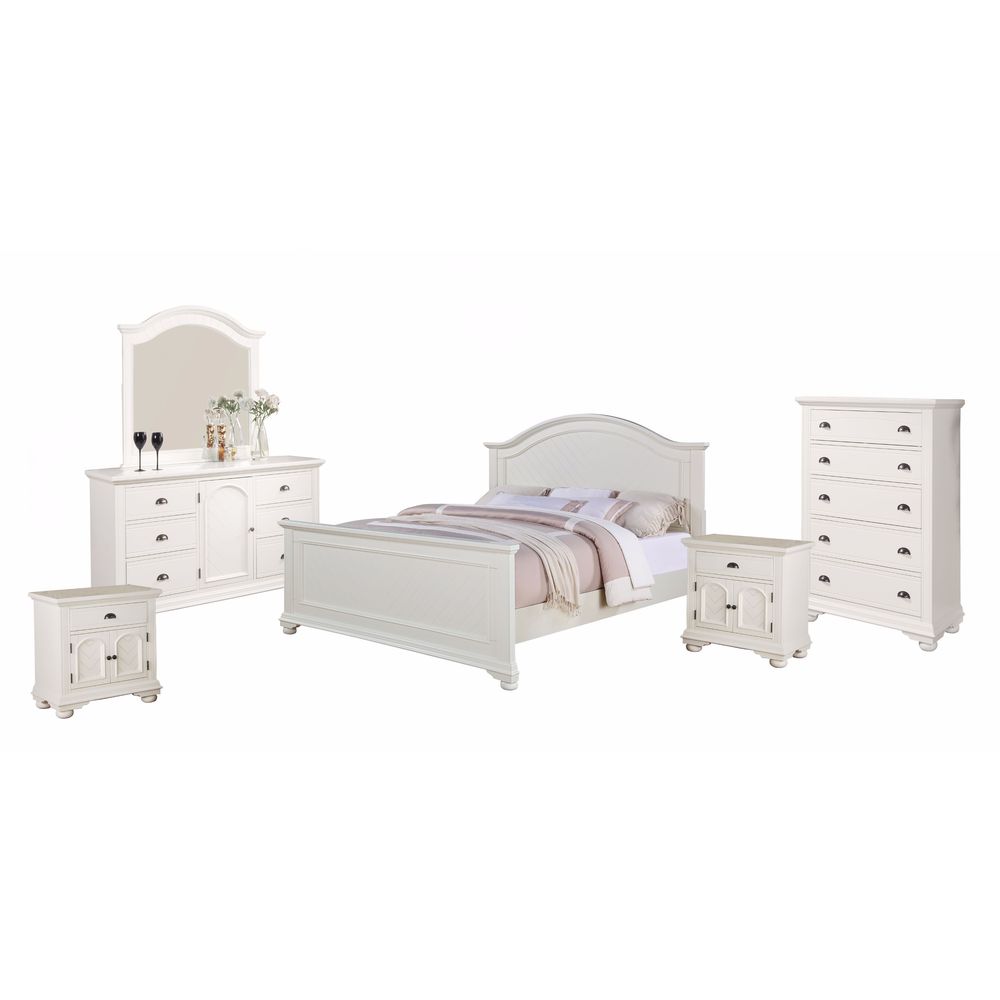 Picket House Furnishings Addison White King Panel 6PC Bedroom Set