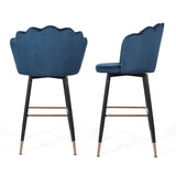 Adeco 42" Height Set of 2 Velvet Bar Stools