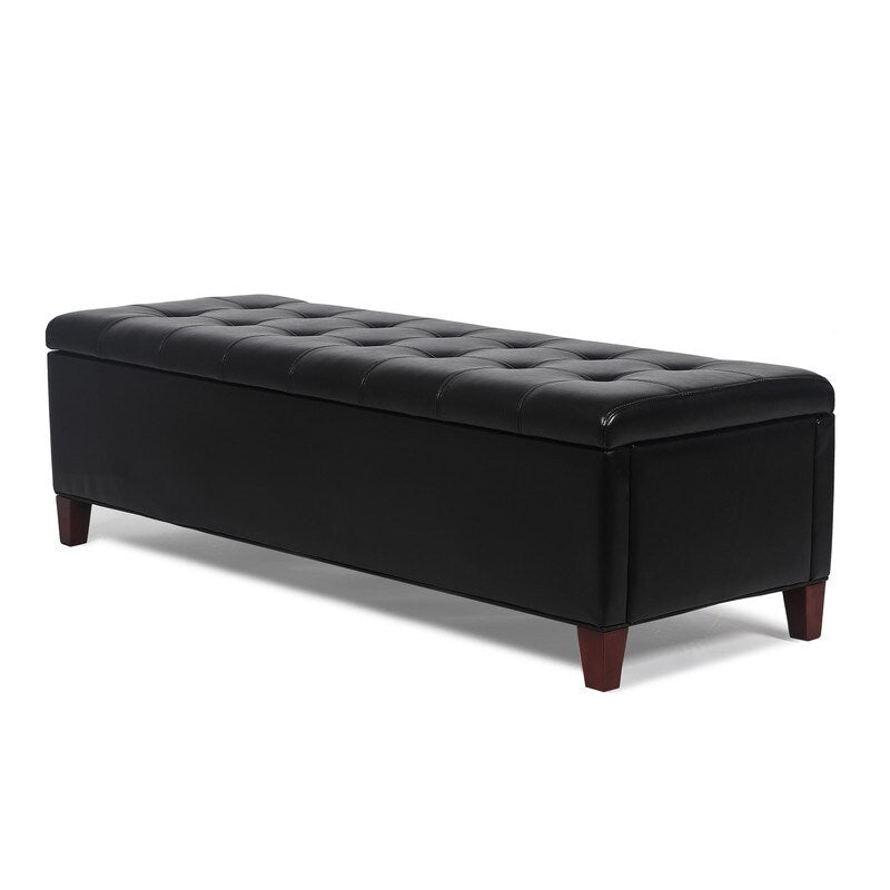 Adeco Contemporary Accent Bench Storage Ottoman Assembly Required