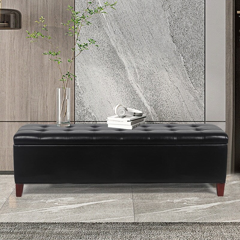Adeco Contemporary Accent Bench Storage Ottoman Assembly Required