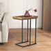 Adeco Side Table Metal Frame End Table with Wood Tray
