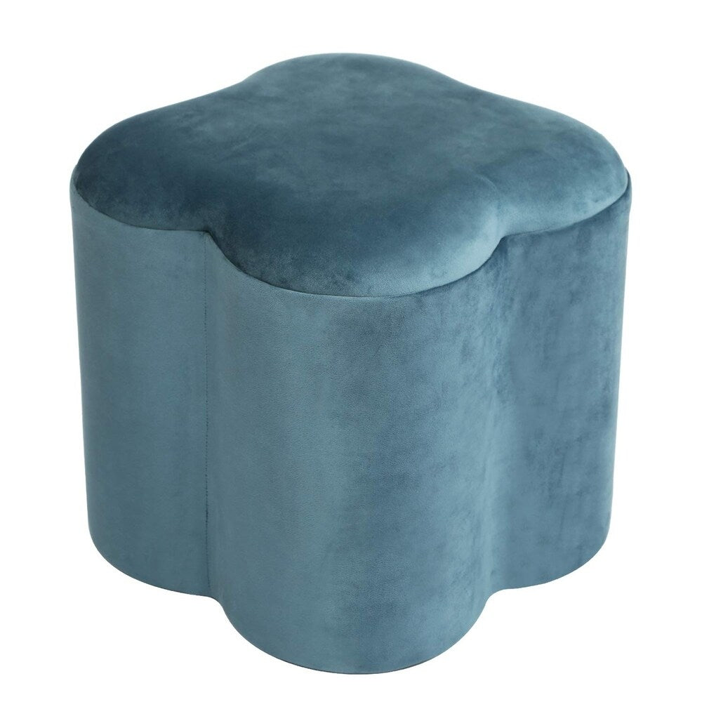 Adeco FT0322-1 Modern Velvet Ottomans & Ottomans, Blue