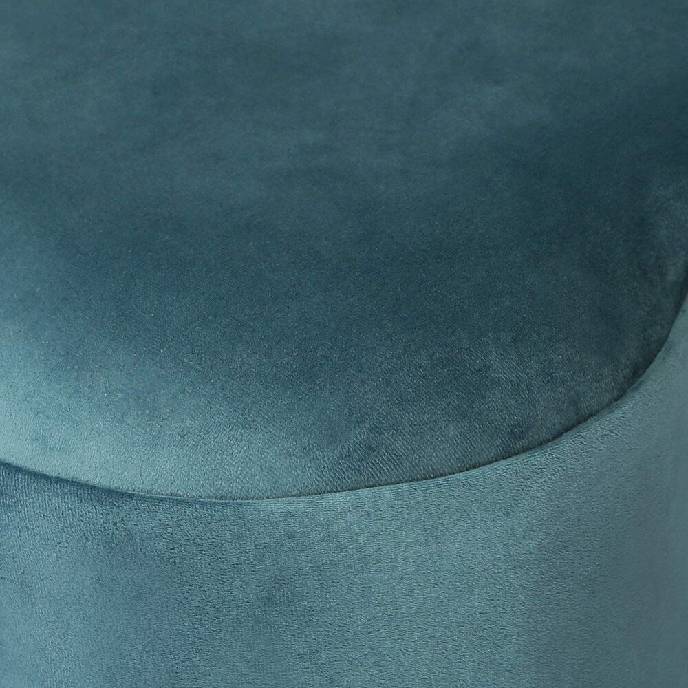 Adeco FT0322-1 Modern Velvet Ottomans & Ottomans, Blue