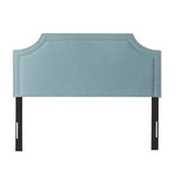 Adeco Fabric Upholstered Headboard with Nailhead for Queen Bed