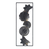 Adeco Metal Wall Decor with Frame Flowers Set of 2 Wall Art Sculptures