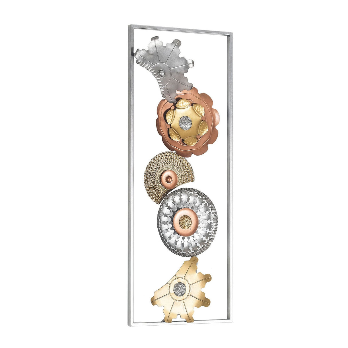 Adeco Metal Wall Decor with Frame Flowers Set of 2 Wall Art Sculptures