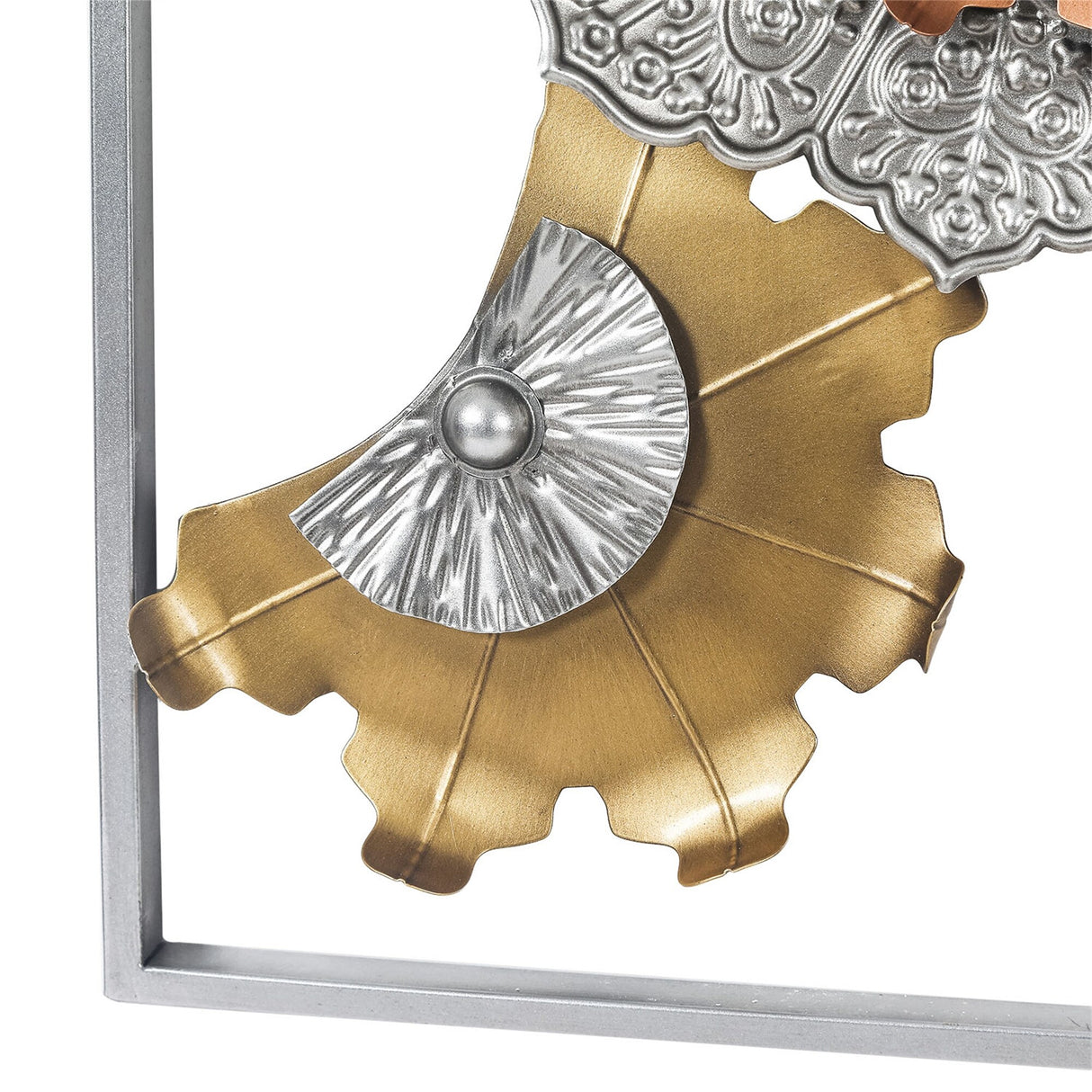 Adeco Metal Wall Decor with Frame Flowers Set of 2 Wall Art Sculptures