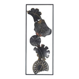 Adeco Metal Wall Decor with Frame Flowers Set of 2 Wall Art Sculptures