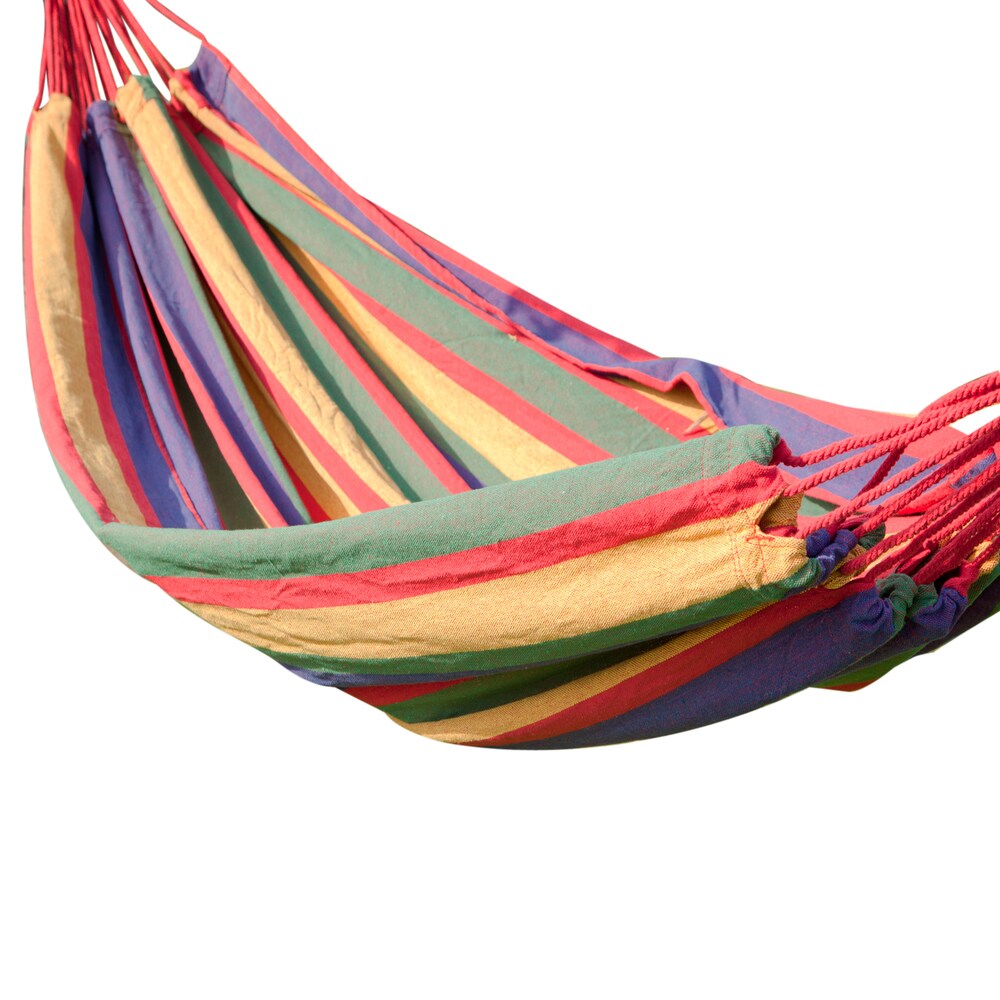 Adeco Naval-style Cayenne Color Tree Hanging 63-inch Wide Cotton Fabric Canvas Suspended Bed Hammock