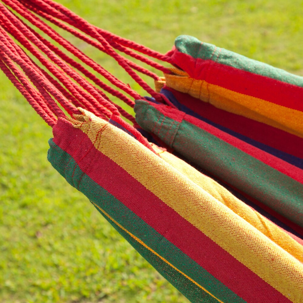 Adeco Naval-style Cayenne Color Tree Hanging 63-inch Wide Cotton Fabric Canvas Suspended Bed Hammock