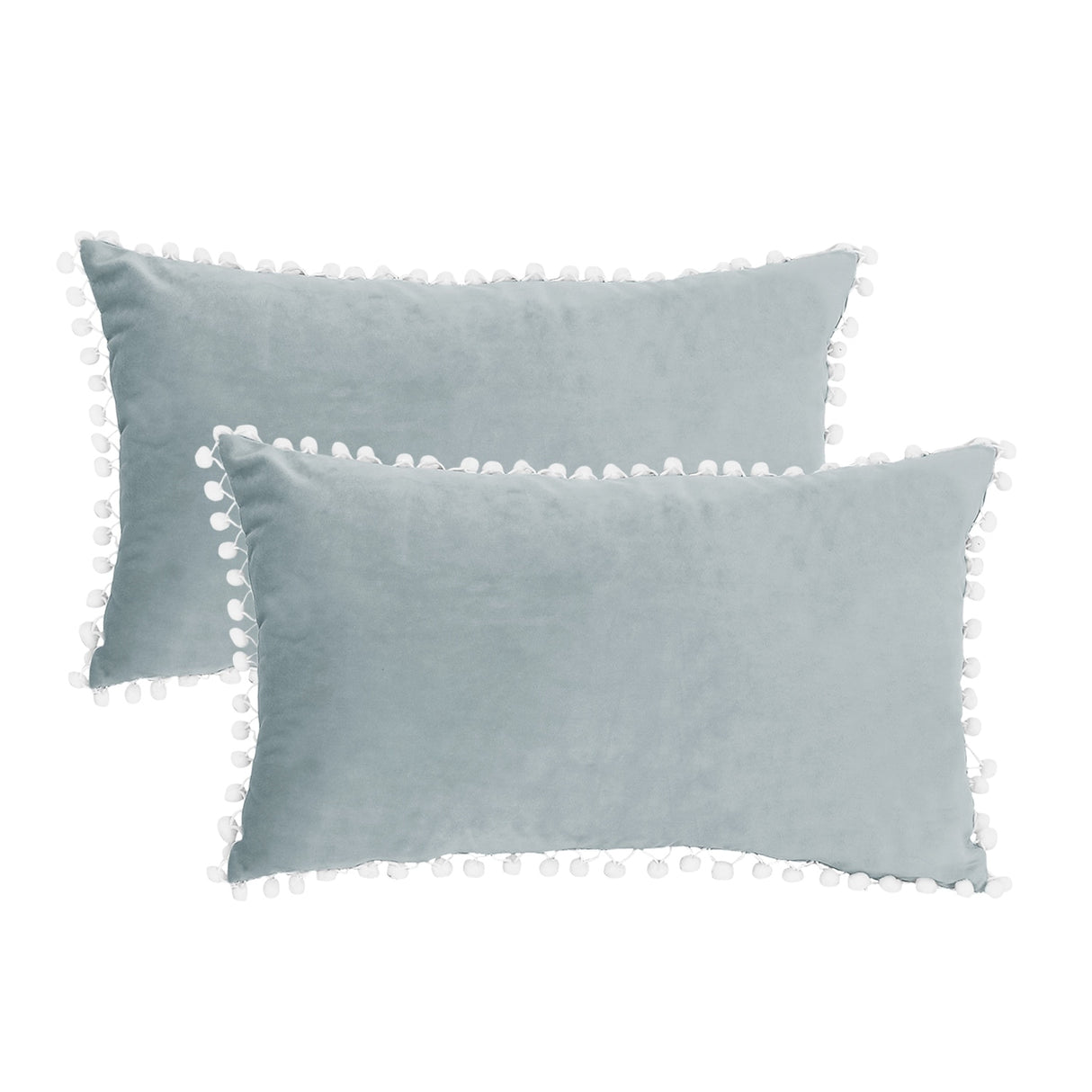 Adeco Pack of 2 Decorative Throw Pillow Covers with Pom Poms