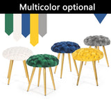 Adeco Round Velvet Ottoman Foot Rest Stool