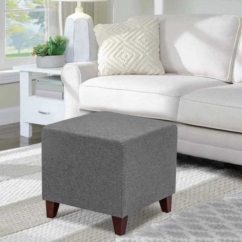 Adeco Simple British Style Cube Ottoman Footstool