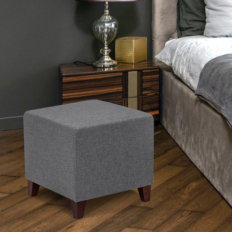 Adeco Simple British Style Cube Ottoman Footstool
