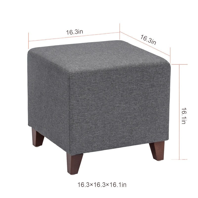 Adeco Simple British Style Cube Ottoman Footstool