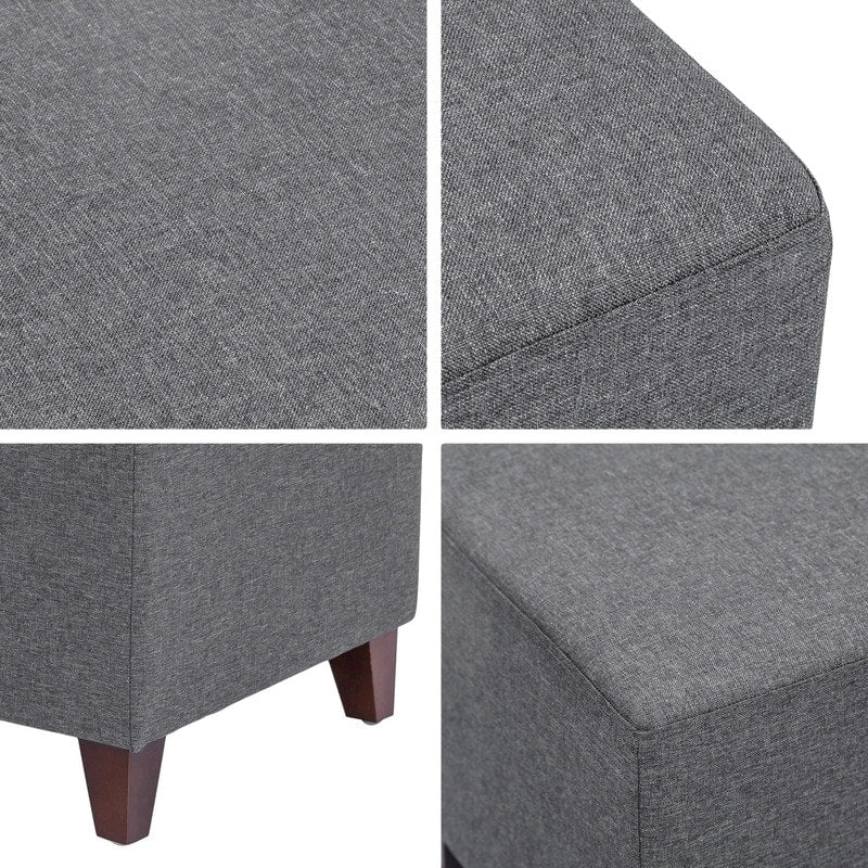 Adeco Simple British Style Cube Ottoman Footstool