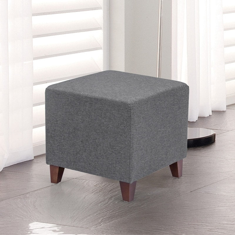 Adeco Simple British Style Cube Ottoman Footstool
