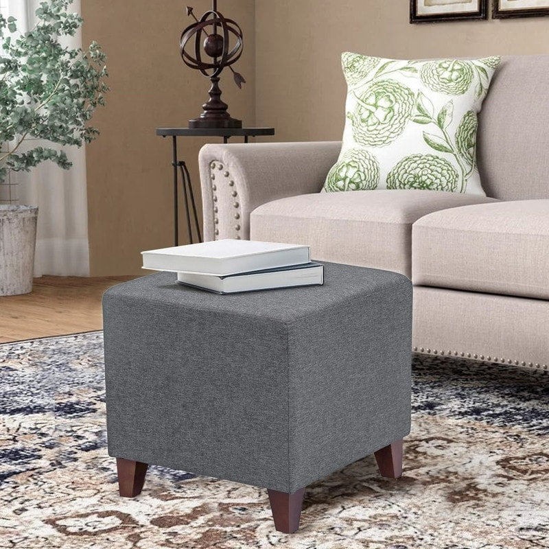 Adeco Simple British Style Cube Ottoman Footstool