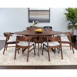 Adel Dining Table Set - Walnut - 71" With 6 X Haisley Dining Chair