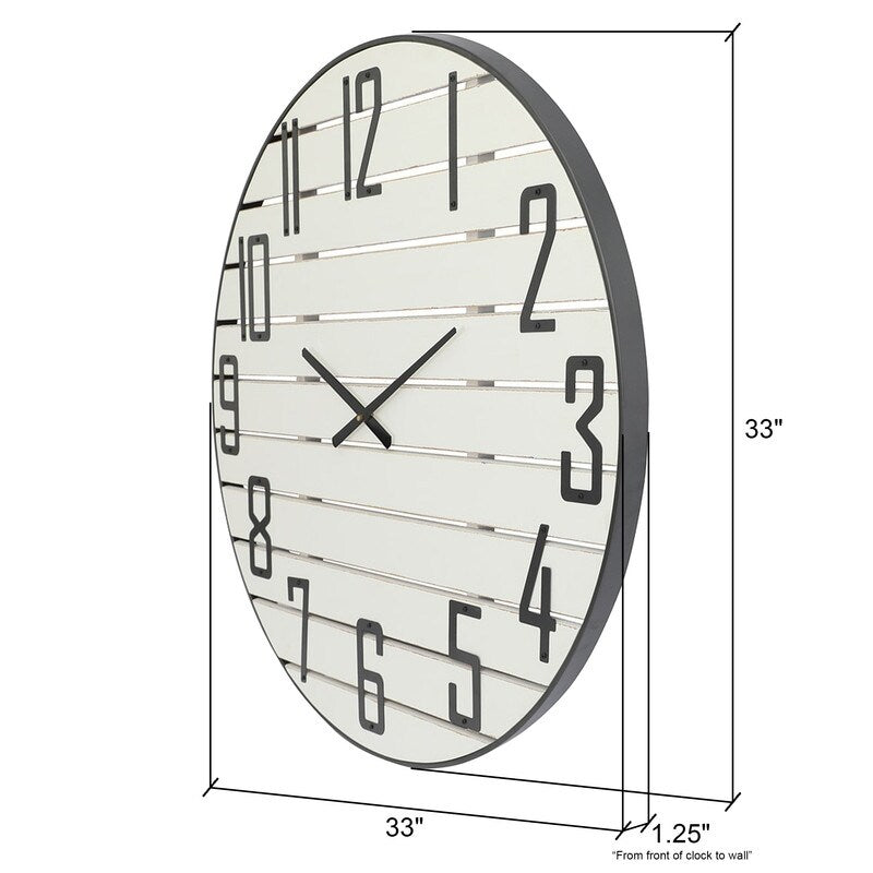 Adelina Round Wood Farmhouse Wall Clock - 33"H x 33"W x 1.25"D