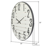 Adelina Round Wood Farmhouse Wall Clock - 33"H x 33"W x 1.25"D